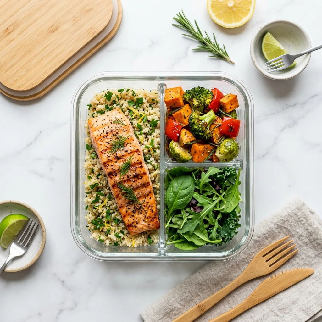 Balanced ingredients prepared for a meal